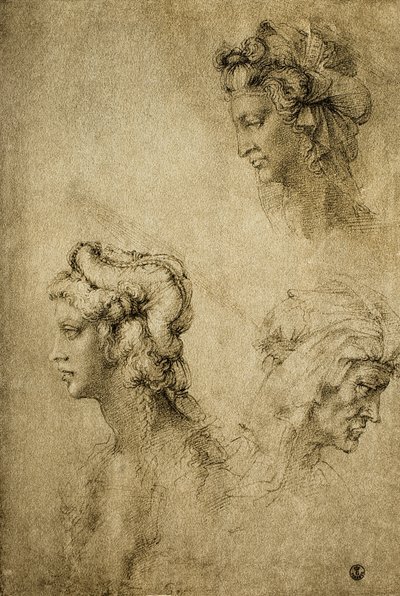 Study of Female Heads by Raffaello Sanzio Raphael